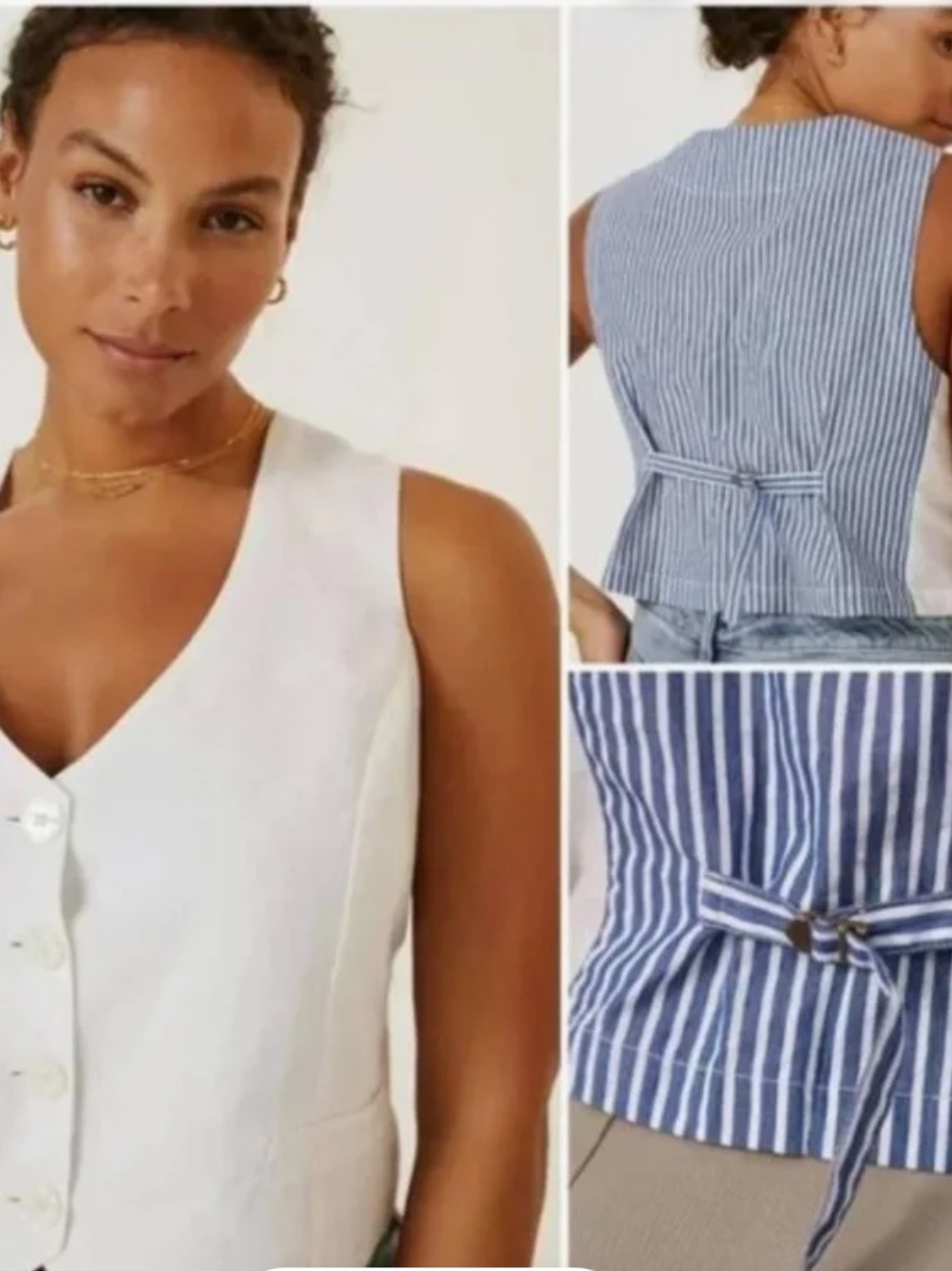 NWT retail $98 size L #Anthropologie, #Porridge“Seamed Stripe Vest”